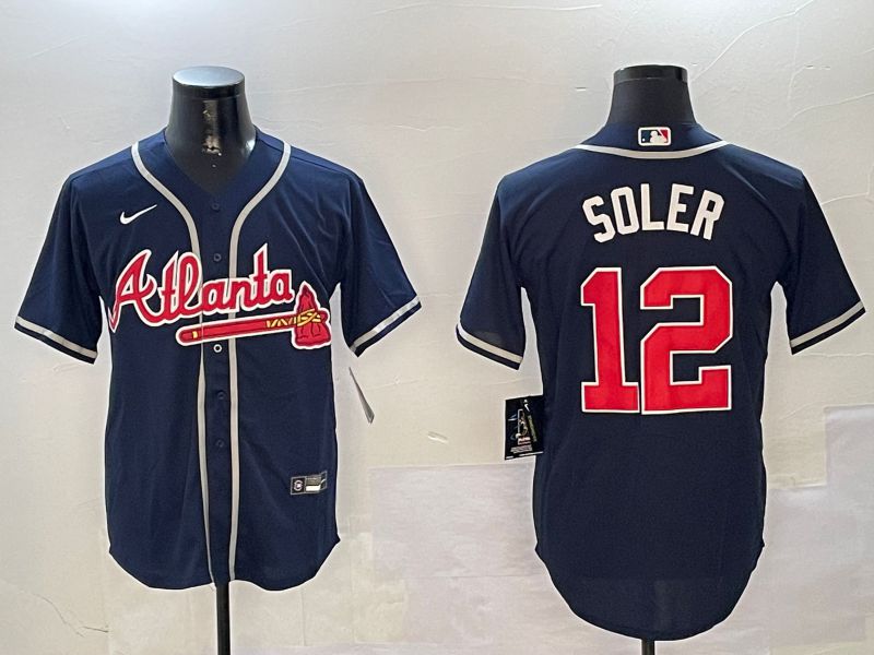 Men Atlanta Braves 12 Soler Blue Game 2024 Nike MLB Jersey style 1